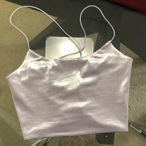 Purple velvet garage crop top